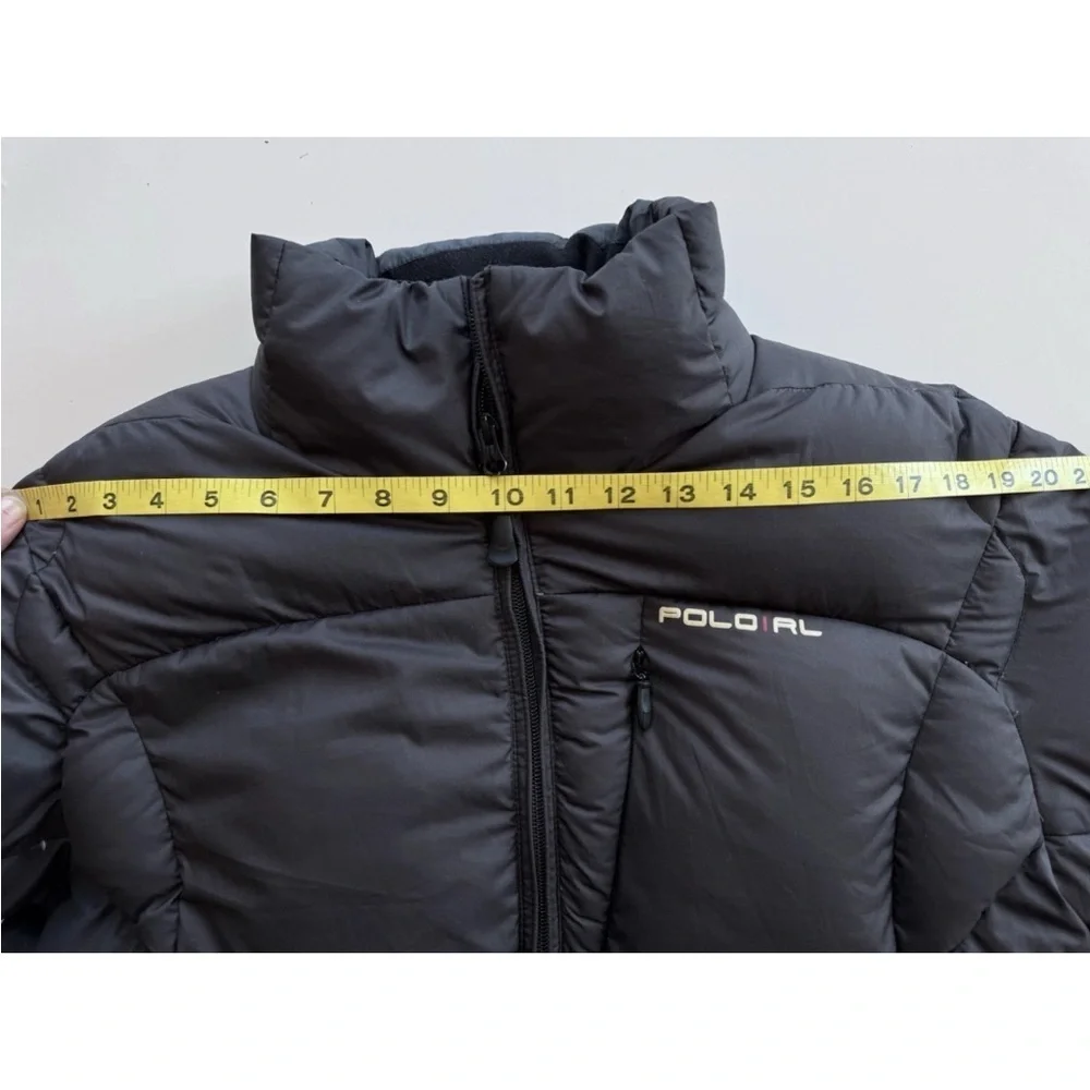 Vintage Polo Ralph Lauren Black Puffer Zip Up Coat Jacket Size M